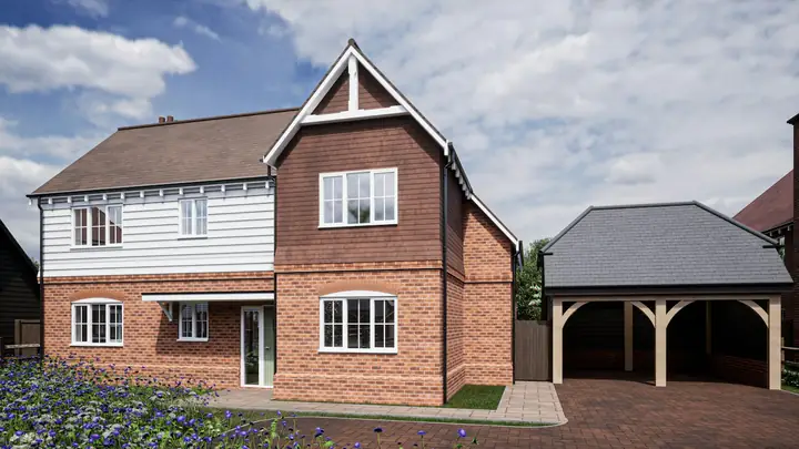 New-build brick and weatherboard detached house